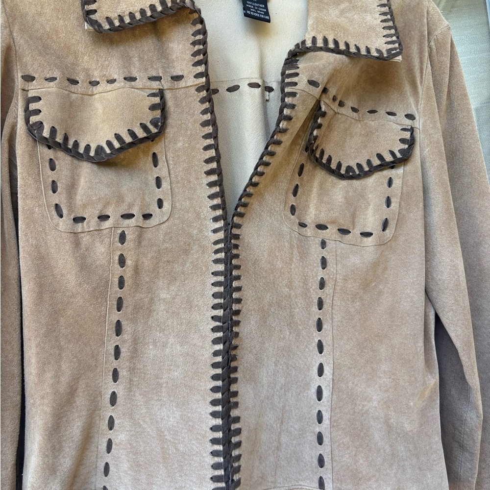 INC. Suede Set Jacket (size M) Skirt ( size 4)